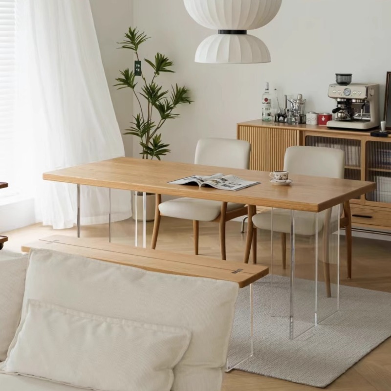Home Furniture & Hardware Trading - Italian Acrylic Solid Wood Floating Table