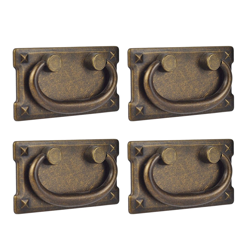 Furniture Hardware Pulls - 4 Vintage Đồng Cổ Ngăn Kéo