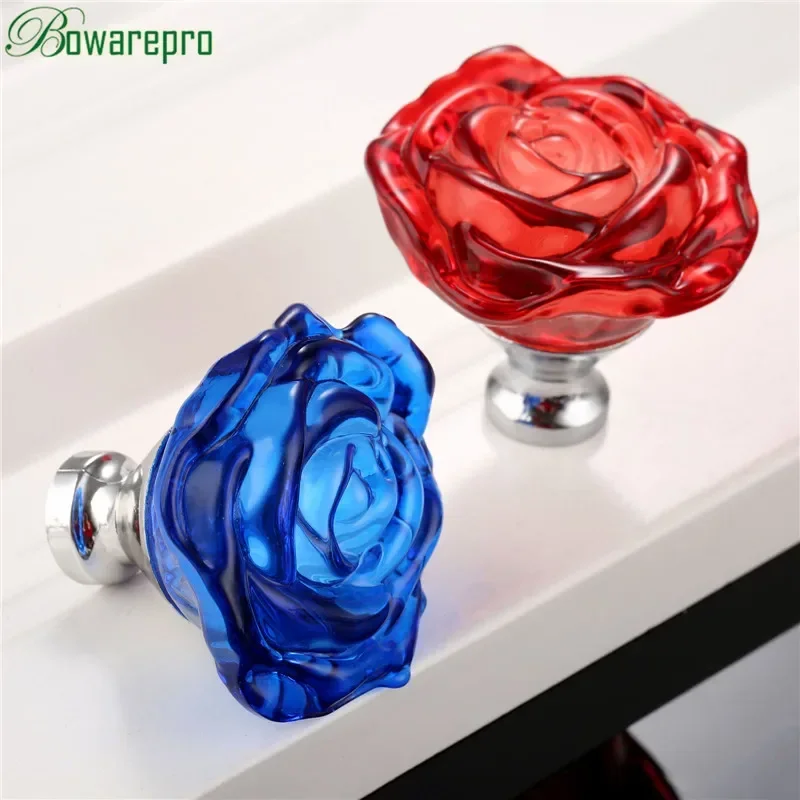 Furniture Hardware Pulls - Bowarepro 50MM Pha Lê Hoa Hồng
