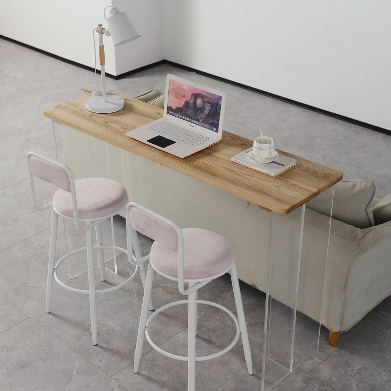 Home Furniture & Hardware Trading - Nordic Creative Acrylic Solid Wood Bar