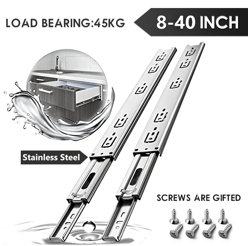 Drawer Slide Pair - AOLISHENG 1 Pair Stainless Steel Drawer