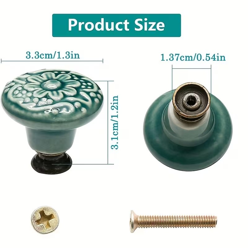 12pcs Ceramic Cabinet Knobs, F - đánh giá và giá Furniture Hardware Pulls