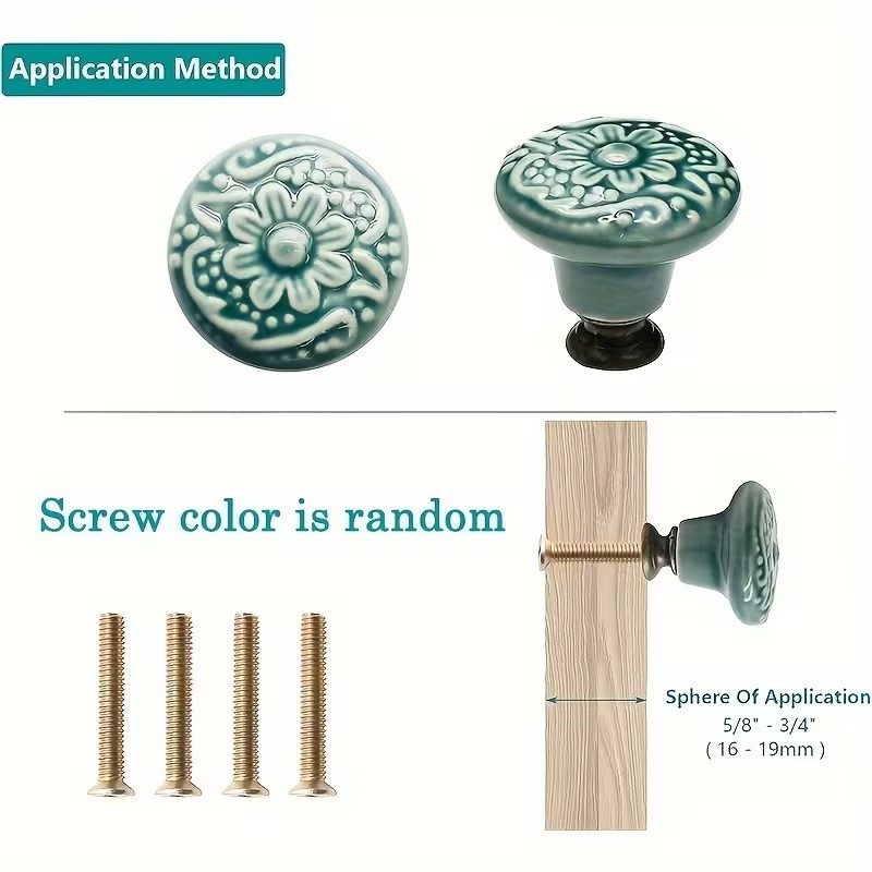 12pcs Ceramic Cabinet Knobs, F - đánh giá và giá Furniture Hardware Pulls