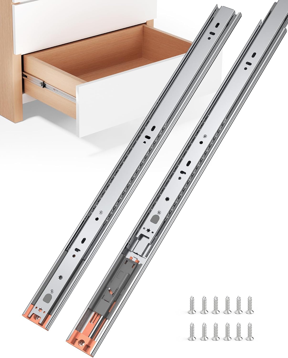24 Inch Side Mount Soft Close  - đánh giá và giá Drawer Slide Pair