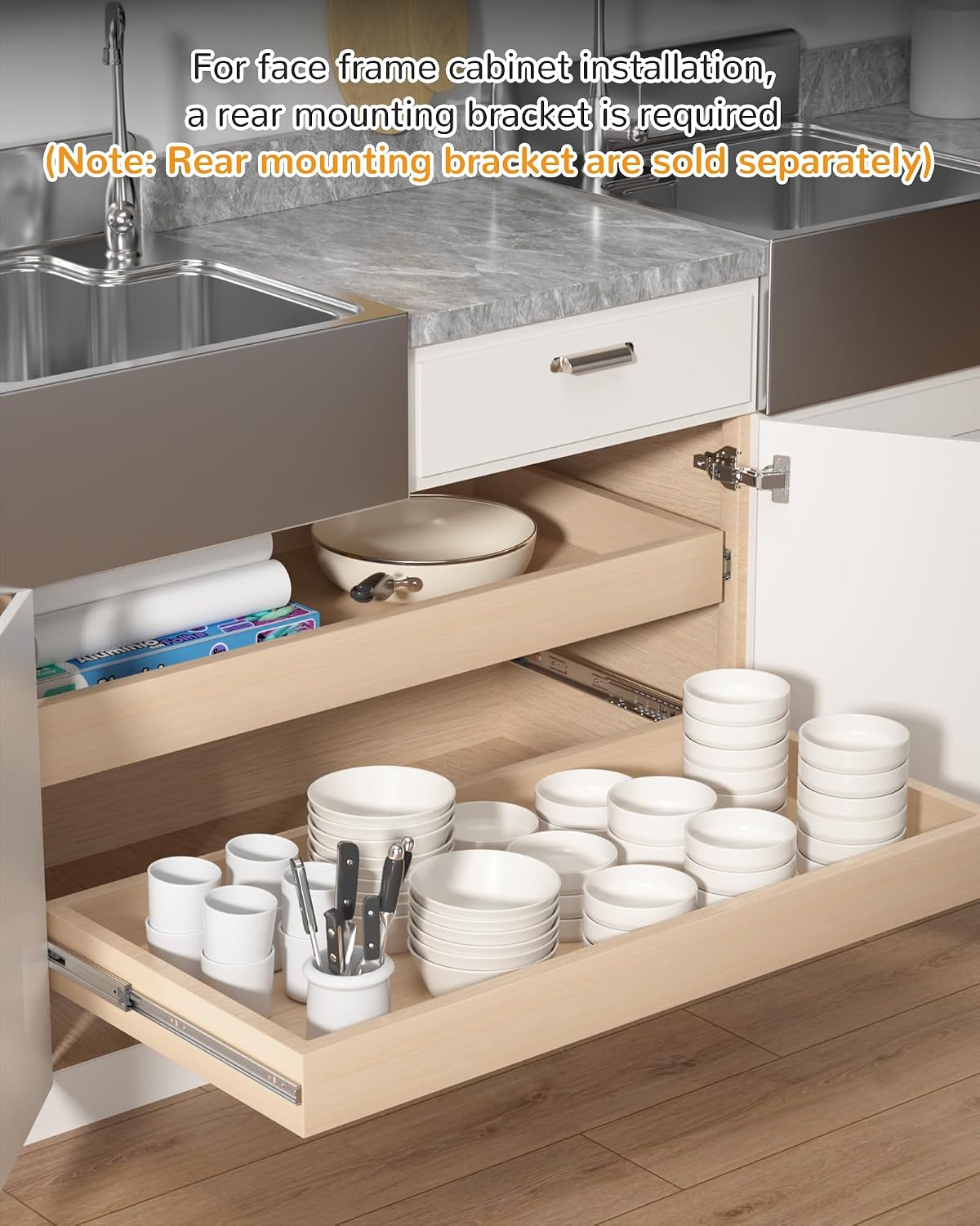 24 Inch Side Mount Soft Close  - đánh giá và giá Drawer Slide Pair