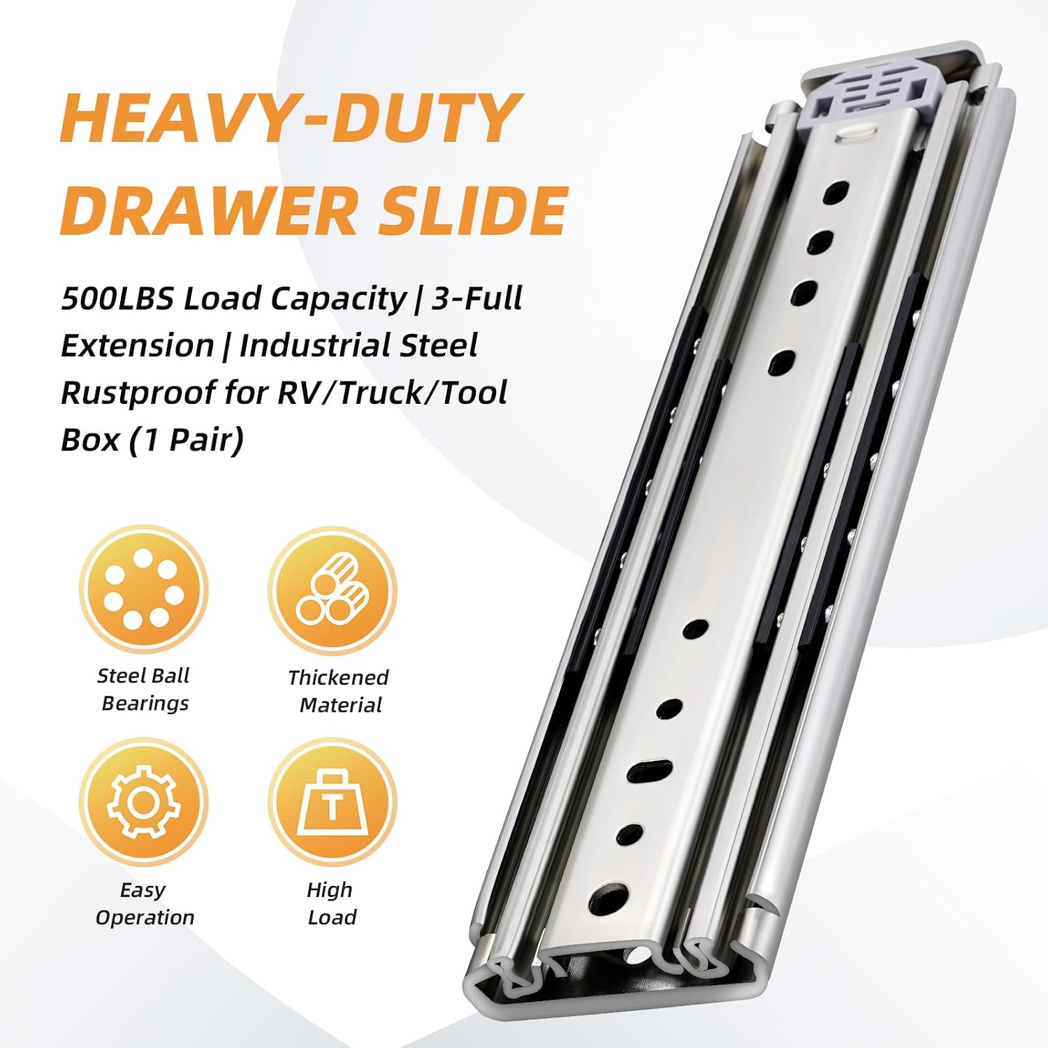 48 Inch Heavy Duty Side Mount  - đánh giá và giá Drawer Slide Pair