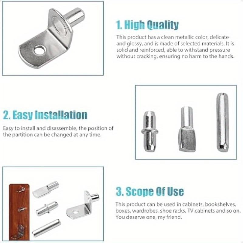104pcs Shelf Pegs Kit 4 Styles - đánh giá và giá Shelf Peg Support