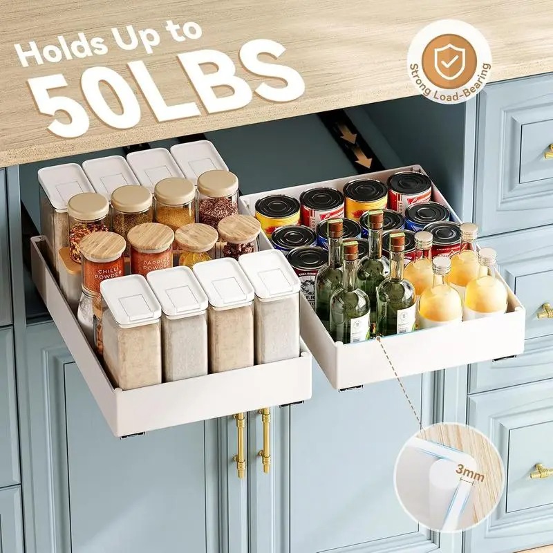 1-2pcs Kitchen Organizer Pull  - đánh giá và giá Drawer Slide Pair