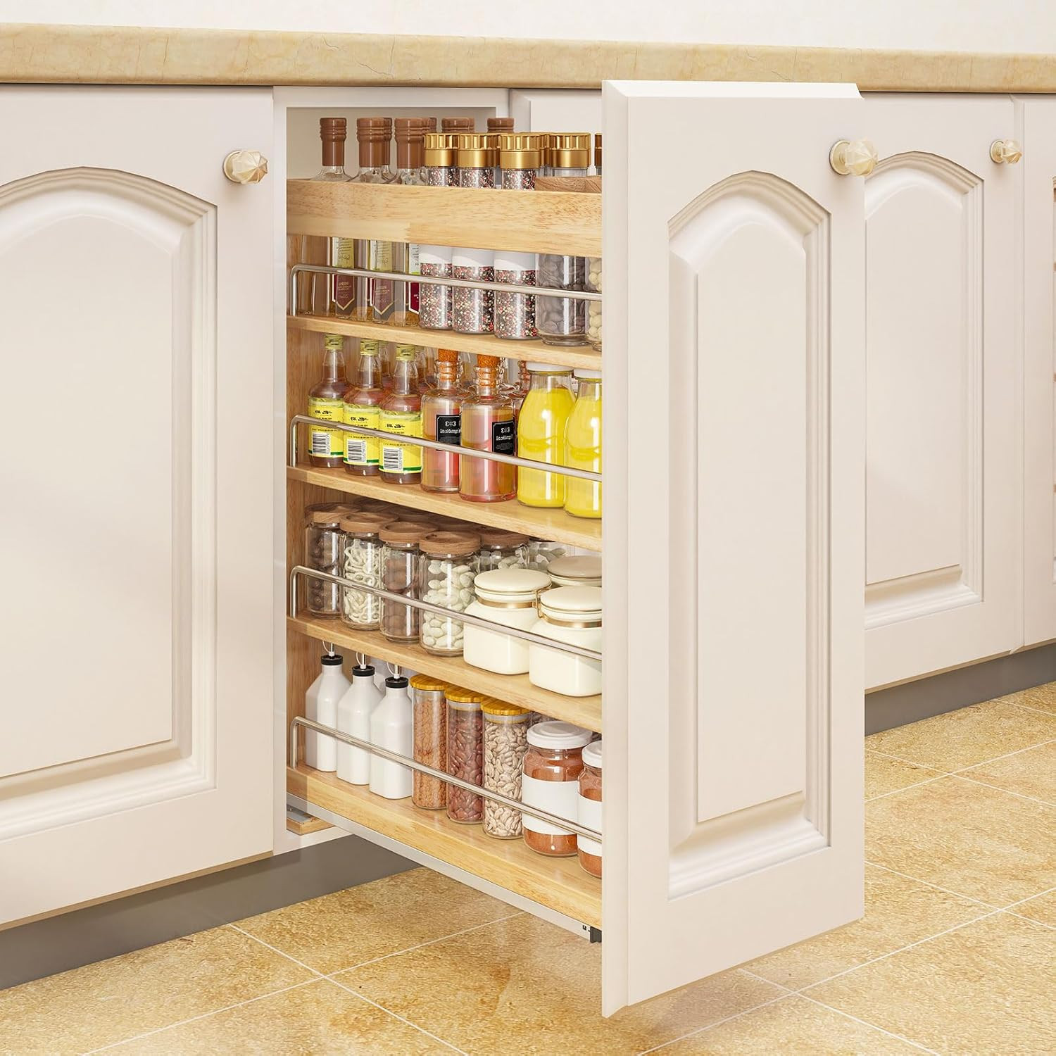 Pull Out Spice Rack Organizer  - đánh giá và giá Drawer Slide Pair